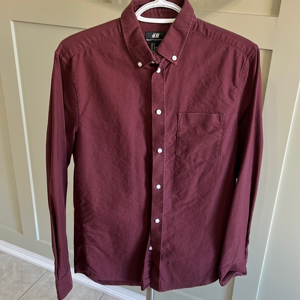 H&M Maroon Oxford Shirt